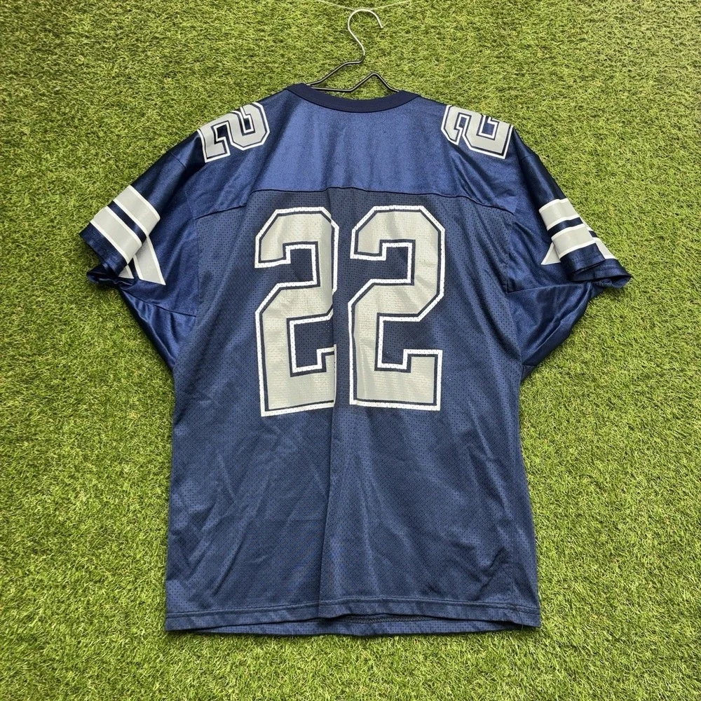 Vintage 90s Dallas Cowboys Wilson Jersey Mens XL Emmitt Smith #22 NFL Blue